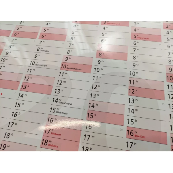 Planer ścienny A1 zmazywalny kalendarz 2025 84x59cm